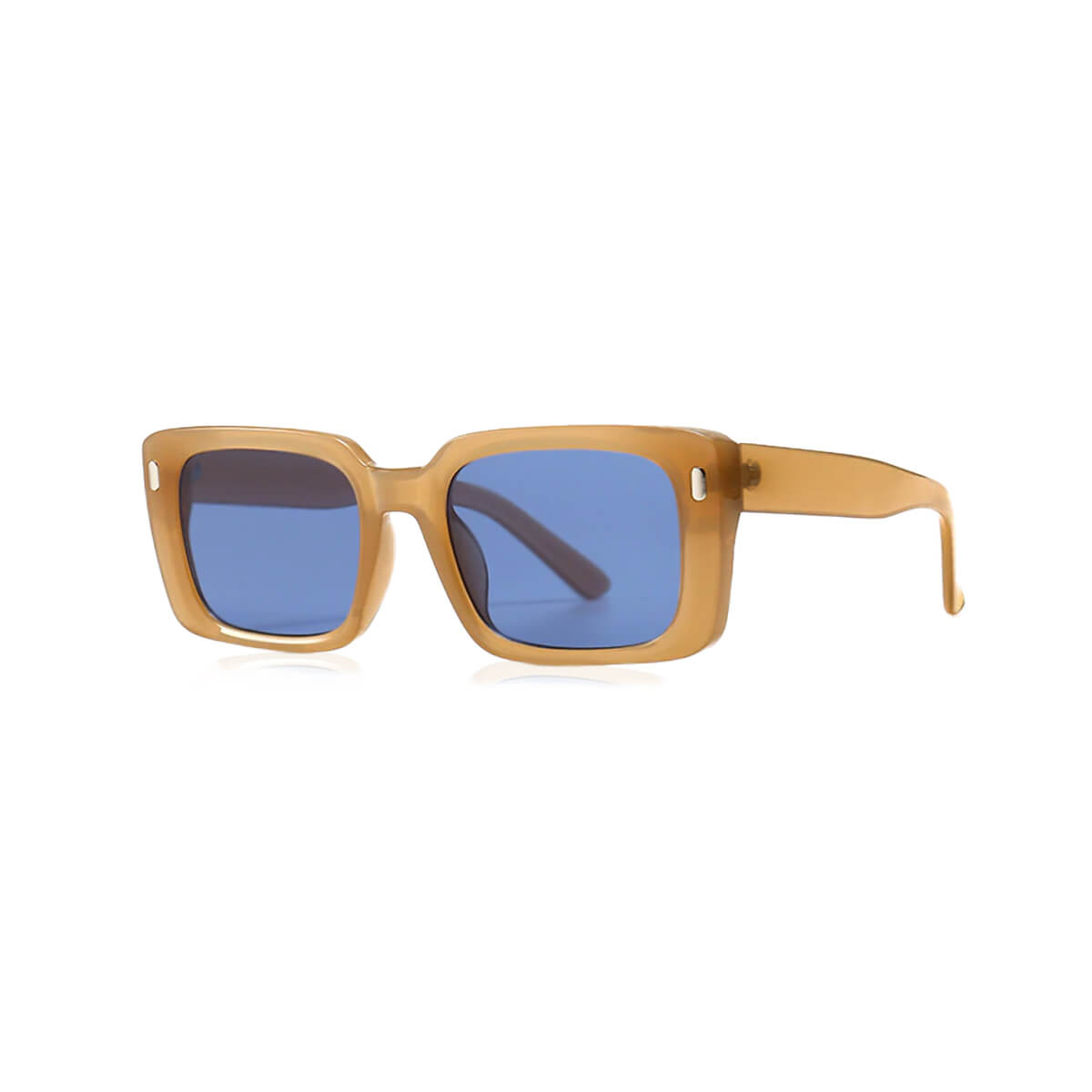 Biscuit Frame Sunglasses With Blue Lens Front