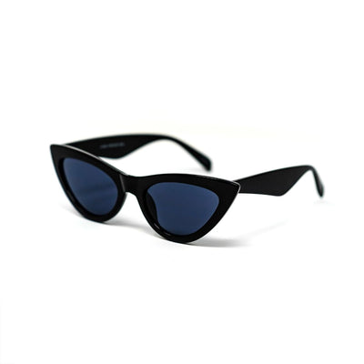Cat Eye Black Frame and Lens Sunglasses Side Left