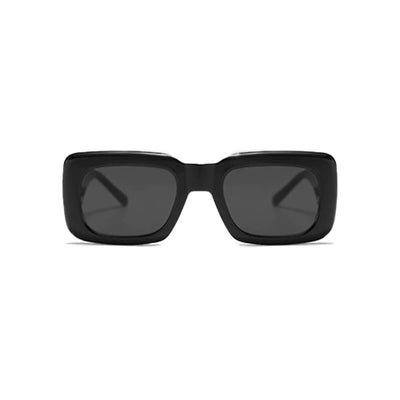 Oversized Black Frame and Lens Sunglasses Front