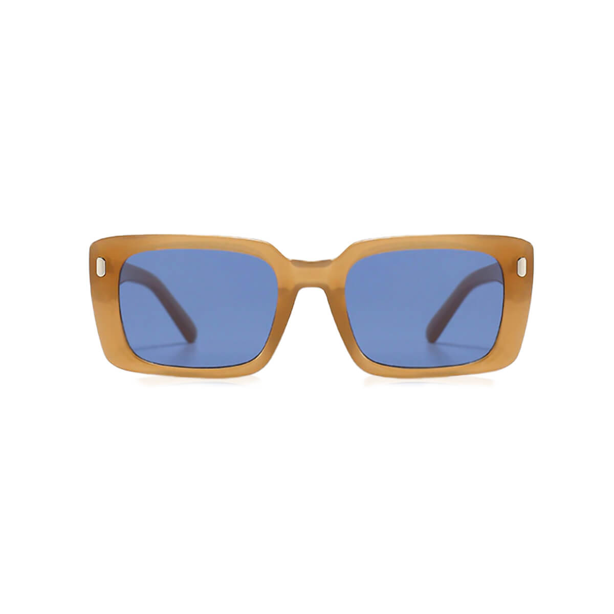 Biscuit Frame Sunglasses With Blue Lens Front