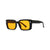 Black Frame Sunglasses With Orange Lens Side Left