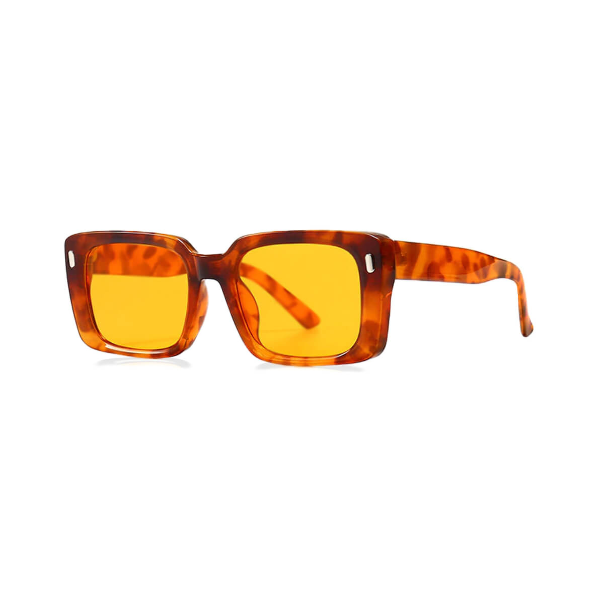 1set Tortoise Shell Square Frame Sunglasses & Contrasting Glasses Chain,  Perfect For Summer And Vacation