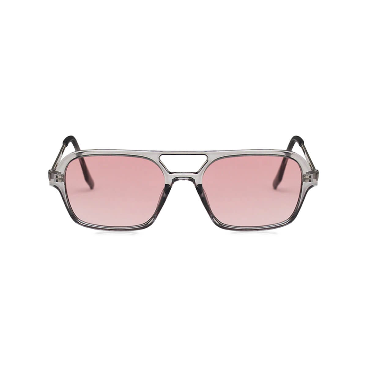 Wide Aviator Sunglasses with Pink Lens Front
