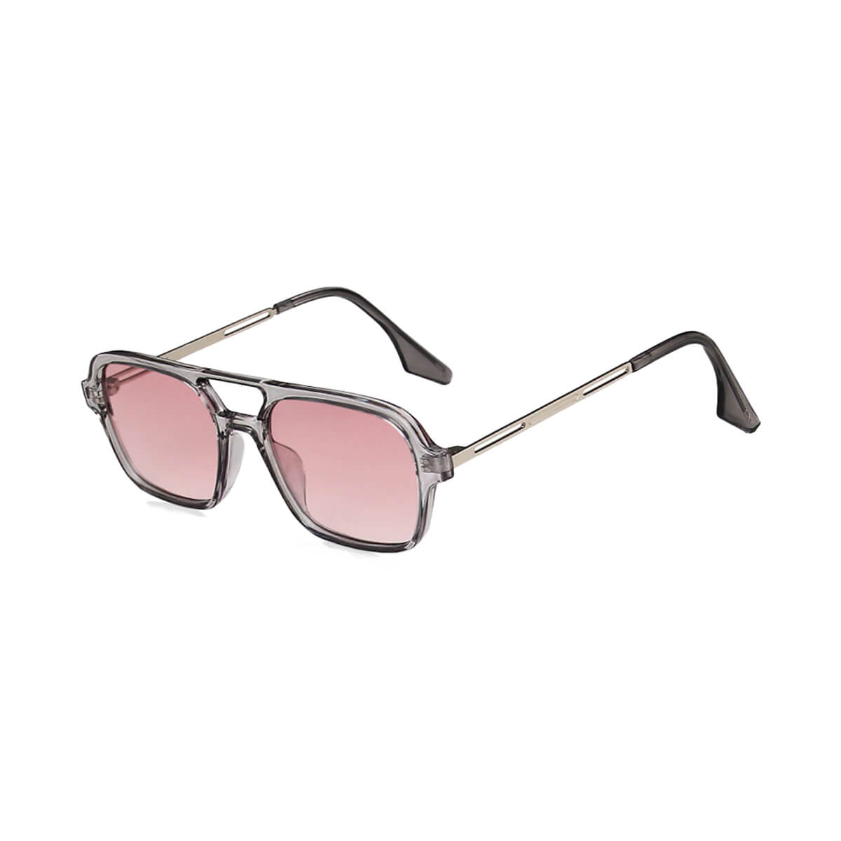 Wide Aviator Sunglasses with Pink Lens Front