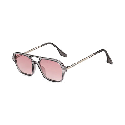 Wide Aviator Sunglasses with Pink Lens Side Left
