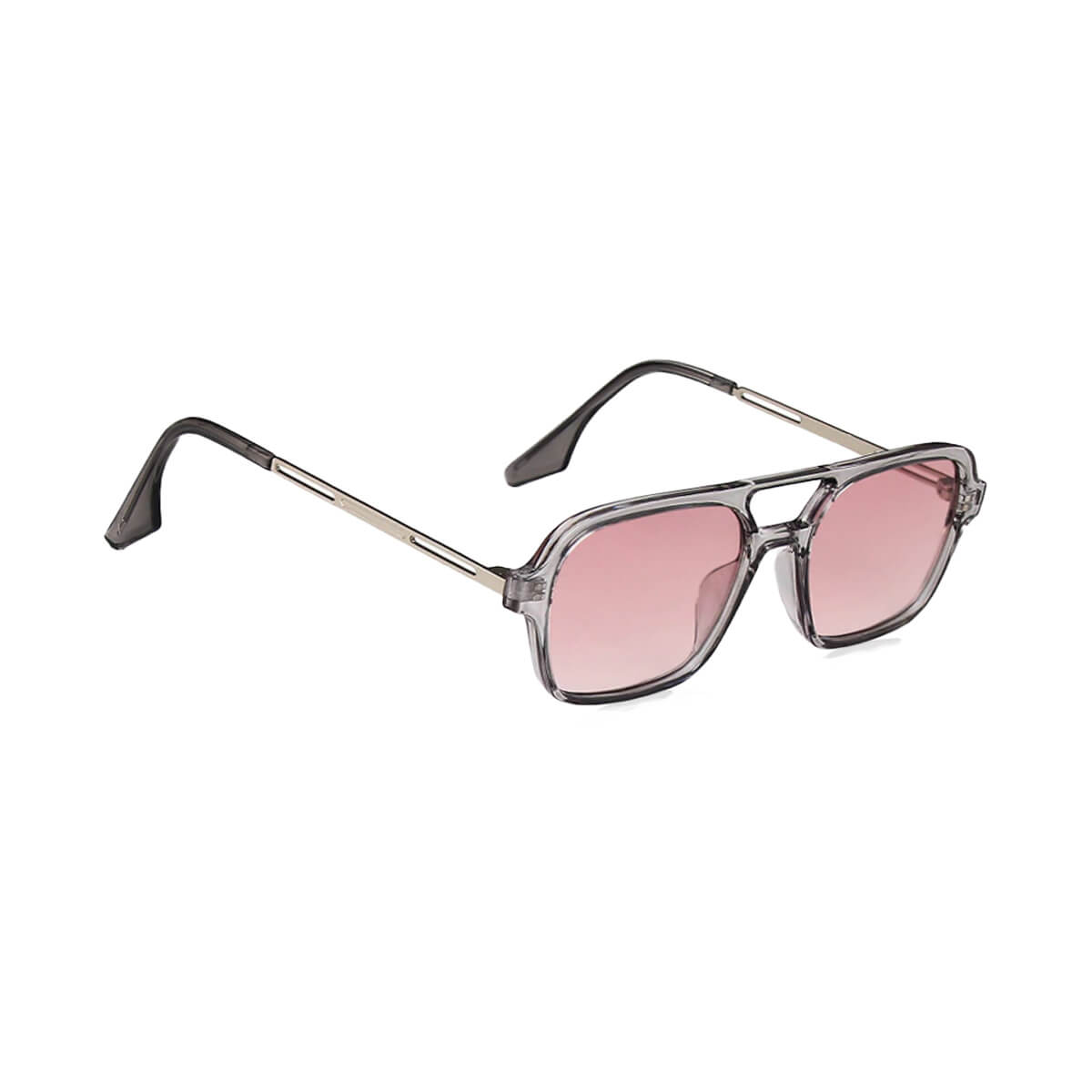 Wide Aviator Sunglasses with Pink Lens Side Right