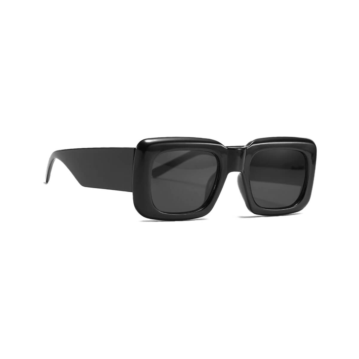 Oversized Black Frame and Lens Sunglasses Side Right