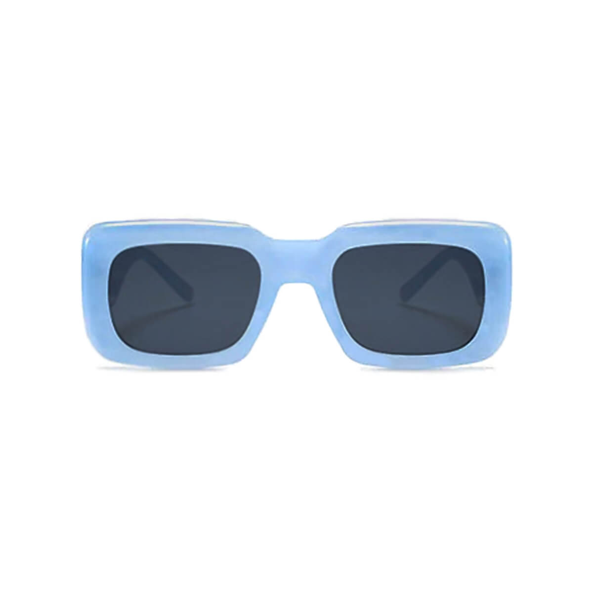 Oversized Blue Frame with Black Lens Sunglasses Front