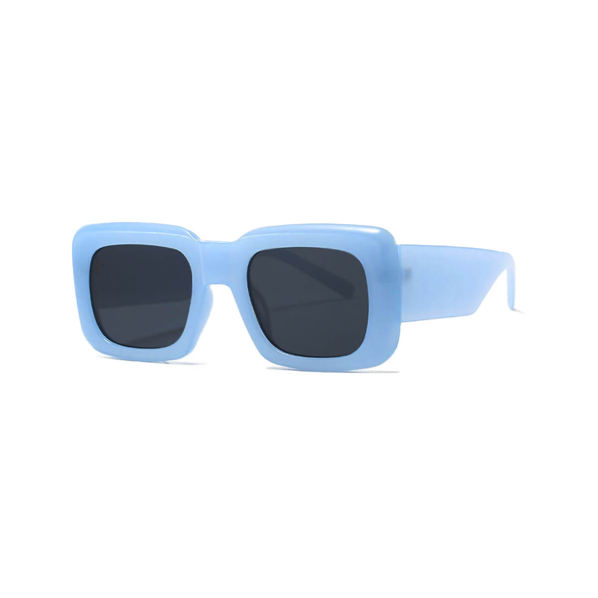 Oversized Blue Frame with Black Lens Sunglasses Front